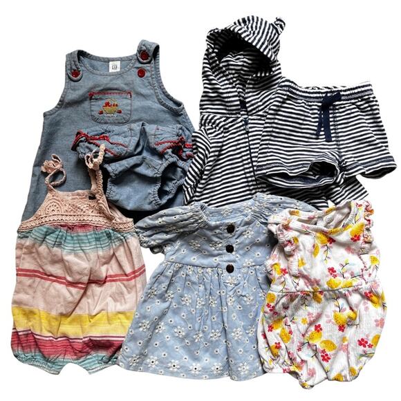 Baby Gap Other - Bundle baby clothes dresses rompers onesies footsies size 0-3 months